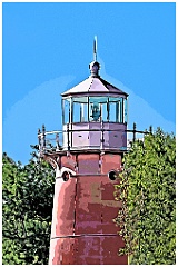 Weathered Isle La Motte Lighthouse Tower -Digital Painting